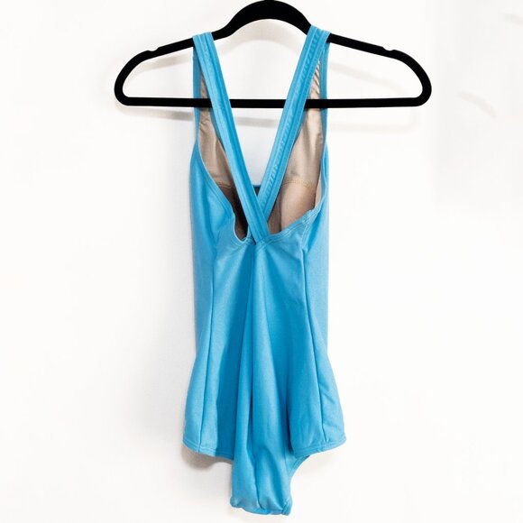 Waterpro Swimsuit Turquoise Blue Size 12 One Piece Competitive Swimwear Sports - Picture 2 of 3